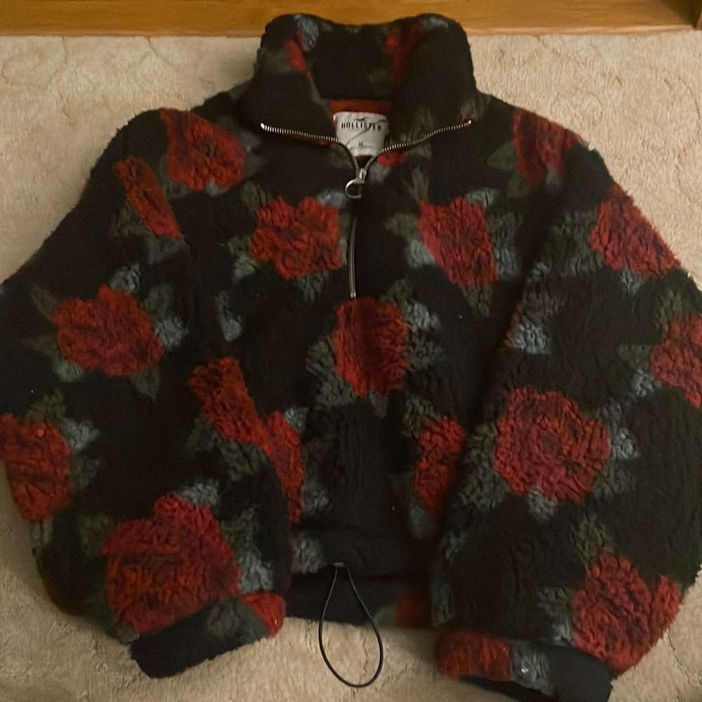 Hollister Sherpa Hoody, Rose Pattern